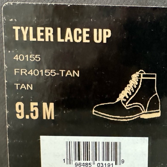 Fyre Tyler Lace Up Boots, Tan Leather, Men's 9.5M - Picture 7 of 7